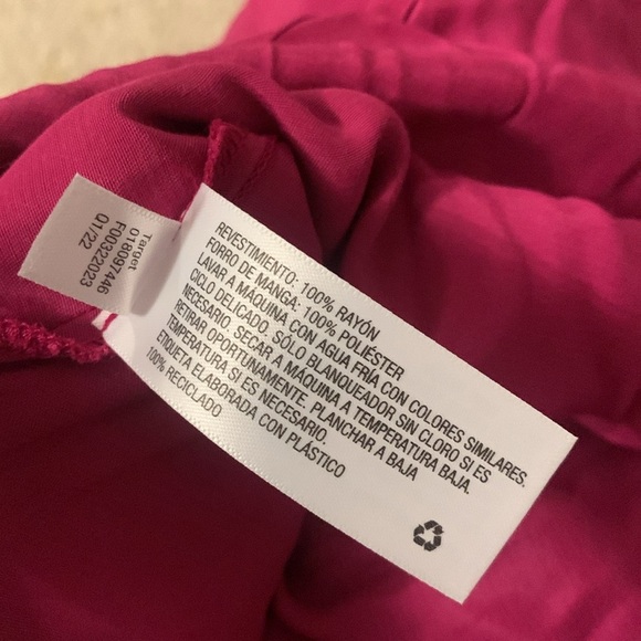 target A New Day solid Fuschia/ Magenta Midi Dress size XS tie back cottage - Picture 6 of 8